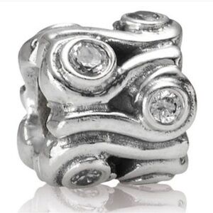 PANDORA - Silver Ocean Wave with Clear Zirconia #790369 [Retired]